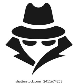 Agent or spy icon. Incognito logo svg