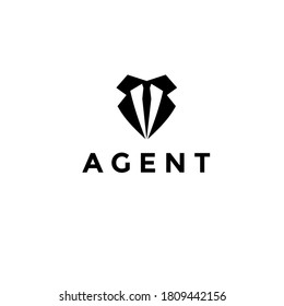 agent. tie suit logo design on white background