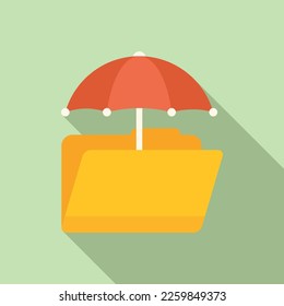 Agent umbrella protection icon flat vector. Secret service. Call center