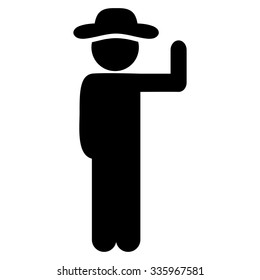 Agent Vote vector icon. Style is flat symbol, black color, rounded angles, white background.