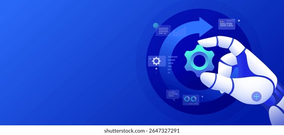 Agentic Ai Robotic Process Automation Banner illustration