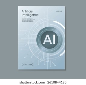 Agentic AI Workflow, AI Driven Automation Technology, Poster brochure cover banner presentation layout template, Technology digital futuristic, Cyber future tech illustration.