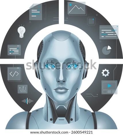Agentic AI Workflow, AI Driven Automation Technology. Artificial intelligence decision-making concept illustration