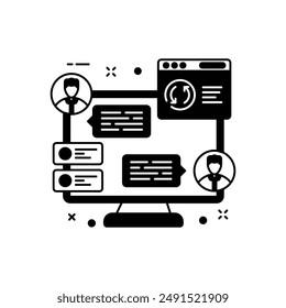 Agentes Icono De Glifo, Ilustración vectorial