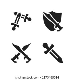 ages icon. 4 ages vector icons set. swords icons for web and design about ages theme