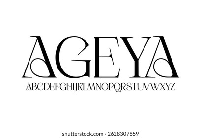 Tipo de fonte Ageya perfeito para logotipos, manchetes e uma ampla gama de projetos criativos, fornecidos como uma ilustração vetorial limpa