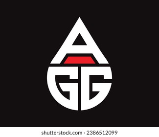 AGG letter water drop shape logo design. AGG drop logo simple design