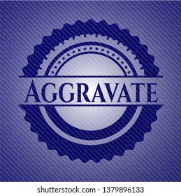 Aggravate emblem with jean texture