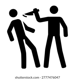 aggravated assault icon, glyph style
