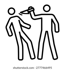 aggravated assault icon, outlined  style