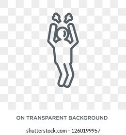 aggravated human icon. Trendy flat vector aggravated human icon on transparent background from Feelings collection. High quality filled aggravated human symbol use for web and mobile