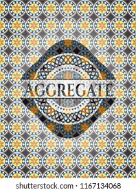 Aggregate arabic badge. Arabesque decoration.