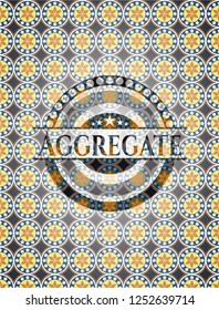 Aggregate arabic badge background. Arabesque decoration.