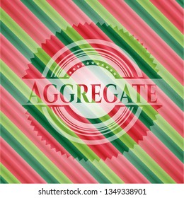 Aggregate christmas colors emblem.