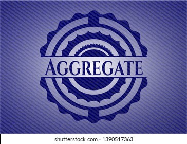 Aggregate emblem with jean background. Vector Illustration. Detailed.