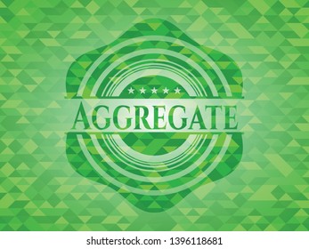 Aggregate green emblem with mosaic background. Vector Illustration. Detailed.