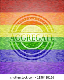 Aggregate on mosaic background with the colors of the LGBT flag