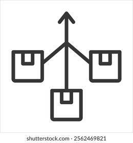 Aggregate Output Outline Icon Vector Illustration