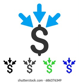 Aggregate Payment flat vector pictograph. Colored aggregate payment gray, black, blue, green icon versions. Flat icon style for application design.