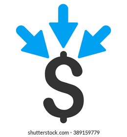 Aggregate Payment vector icon. Style is bicolor flat symbol, blue and gray colors, white background.