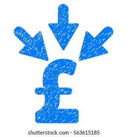 Aggregate Pound Payment grainy textured icon for overlay watermark stamps. Flat symbol with unclean texture. Dotted vector blue ink rubber seal stamp with grunge design on a white background.