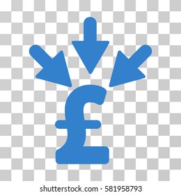 Aggregate Pound Payment vector icon. Illustration style is a flat iconic cobalt symbol on a transparent background.