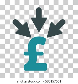 Aggregate Pound Payment vector pictogram. Illustration style is a flat iconic bicolor soft blue symbol on a transparent background.