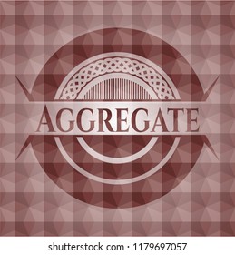 Aggregate red polygonal badge. Seamless.