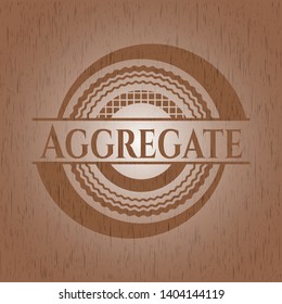 Aggregate retro wooden emblem. Vector Illustration.