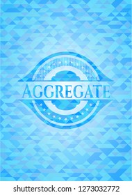 Aggregate sky blue emblem with mosaic background