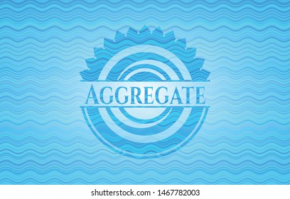 Aggregate sky blue water badge background. Vector Illustration. Detailed.