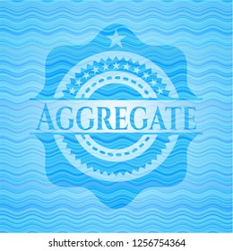 Aggregate water wave emblem background.