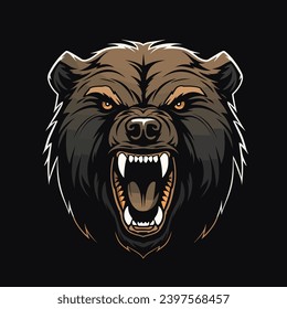 Aggresive Bear Mascot logo Design