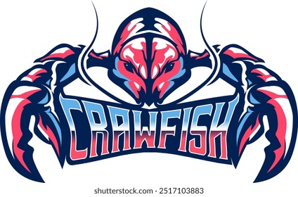 Aggresive crawfish sports logo style vector illustration