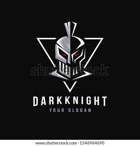 Aggresive dark Knight logo mascot vector template on black background