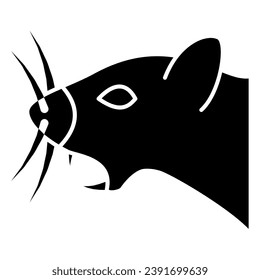 Aggression in domestic rat solid icon, Diseases of pets concept, aggressive pet sign on white background, rodent with aggression icon in glyph style for mobile and web. Vector graphics