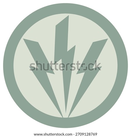 Aggression icon on a round green background. Vector symbol of anger, violence, and impulse control disorder, represented by a sudden lightning strike