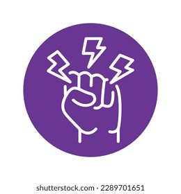 Icono de agresión с línea de color. Pictograma para página web.