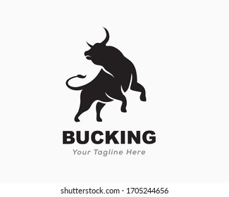 Aggression wild bull attack logo design inspiration