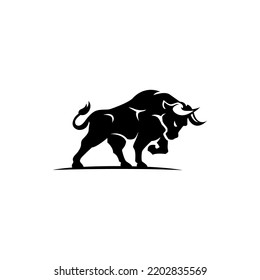 Aggression Wild Bull Attack Logo Design Inspiration