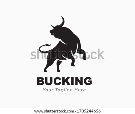 Aggression wild bull attack logo design inspiration