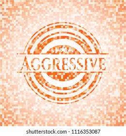 Aggressive abstract orange mosaic emblem