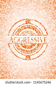 Aggressive abstract orange mosaic emblem