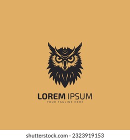 aggressive angry Owl simple logo template design.