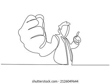 aggressive angry person showing his fist