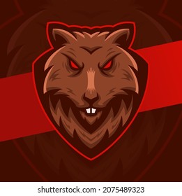 aggressive angry Rat character mascot esport logo design for game and sport