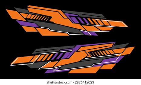 Aggressive angular decals. Optimized for professional vehicle livery and sports styling.