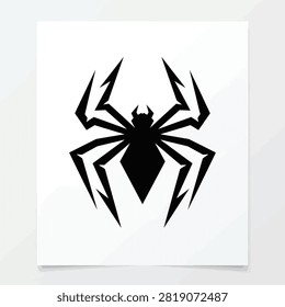 Aggressive arachnid logo featuring sharp edges, ideal for gaming and sports brands.