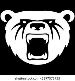 aggressive bear face logo design