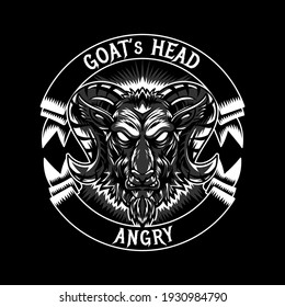 Aggressive beast head in monochromatic style vector logo